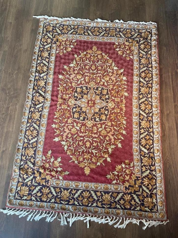 Zijde wandkleed, tapijt, kashmir kleed, handgemaakt in India, Huis en Inrichting, Stoffering | Tapijten en Kleden, Zo goed als nieuw