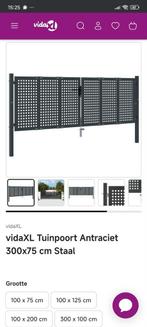 NIEUW vidaXL Poort 300x75 cm staal antraciet, Staal, Nieuw, Ophalen of Verzenden, Minder dan 100 cm