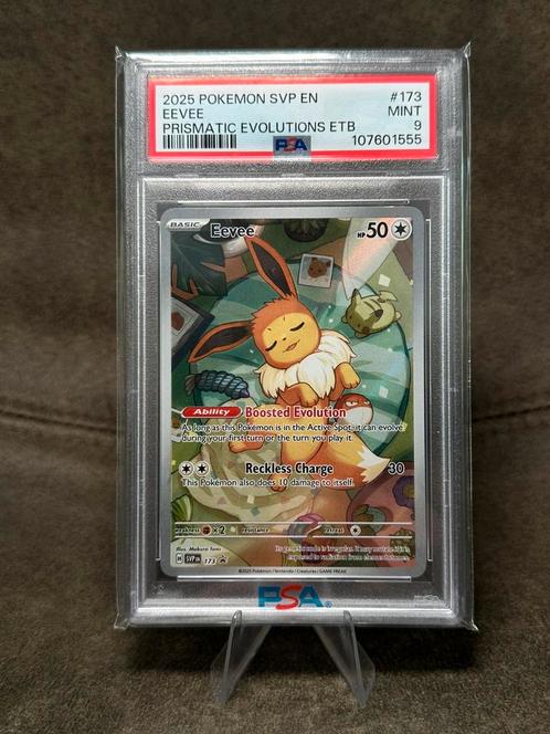 PSA 9 Graded Slab Eevee #173 SVP (Pokemon Promo), Hobby en Vrije tijd, Verzamelkaartspellen | Pokémon, Nieuw, Losse kaart, Ophalen of Verzenden