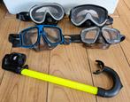 4 stuks kinder duikbrillen met 1 snorkel mondstuk, Watersport en Boten, Ophalen of Verzenden, Gebruikt, Snorkelmasker