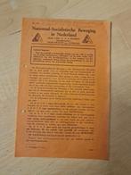 Flyer nsb Winschoten leidend beginsel 1936, Verzamelen, Militaria | Tweede Wereldoorlog, Ophalen of Verzenden