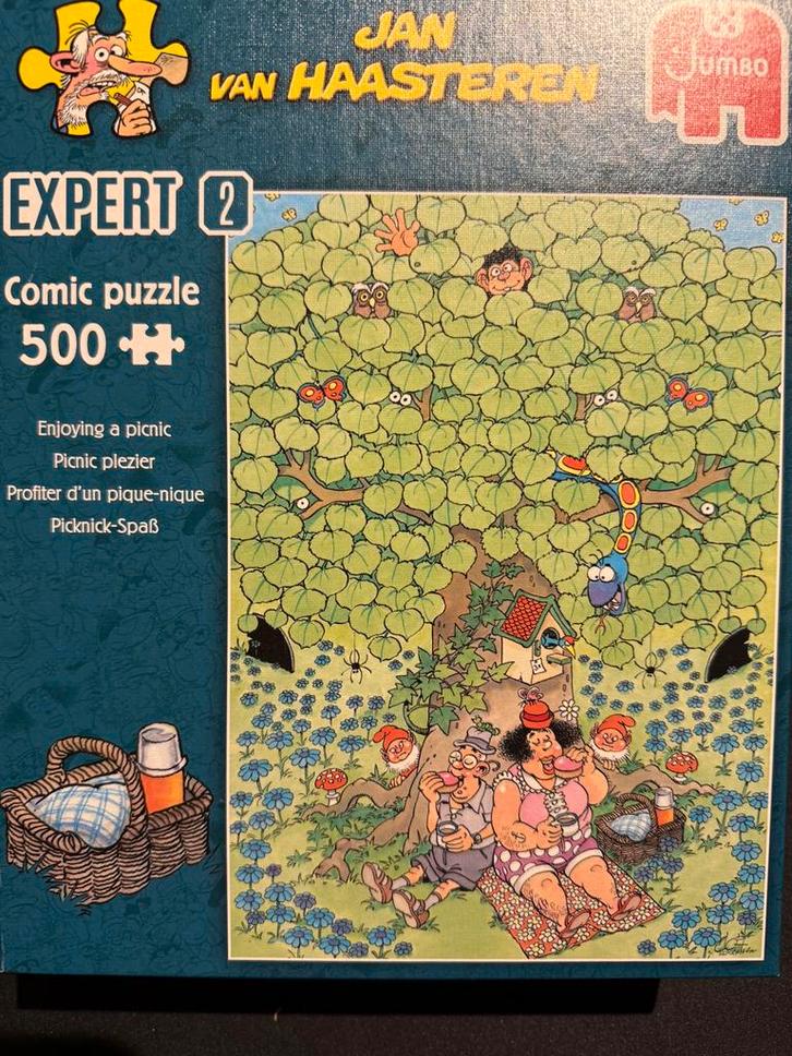 Jan van Haasteren expert 2 ‘PICKNIC PLEZIER’ 500 stukjes, Hobby en Vrije tijd, Denksport en Puzzels, Zo goed als nieuw, Legpuzzel