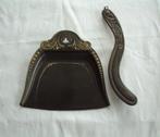 koperen antieke art nouveau tafelschuier stoffer en blik, Ophalen of Verzenden, Koper