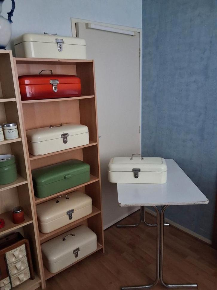 👌de all oude echte orgn.👍 EMAILLE broodtrommel's 9 foto's, Antiek en Kunst, Antiek | Emaille, Ophalen of Verzenden