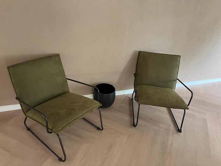 fauteuil “Dennis” set, Huis en Inrichting, Fauteuils, Gebruikt, Metaal, Stof, Ophalen
