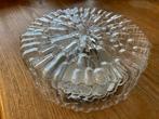 Vintage ronde plafonniere plafondlamp glazen lamp, Huis en Inrichting, Lampen | Plafondlampen, Ophalen of Verzenden, Zo goed als nieuw