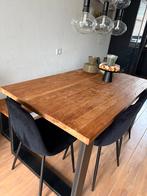Industriële Teakhouten Eettafel - 160x90 cm, Huis en Inrichting, Tafels | Eettafels, Gebruikt, Teakhout, Vijf personen of meer