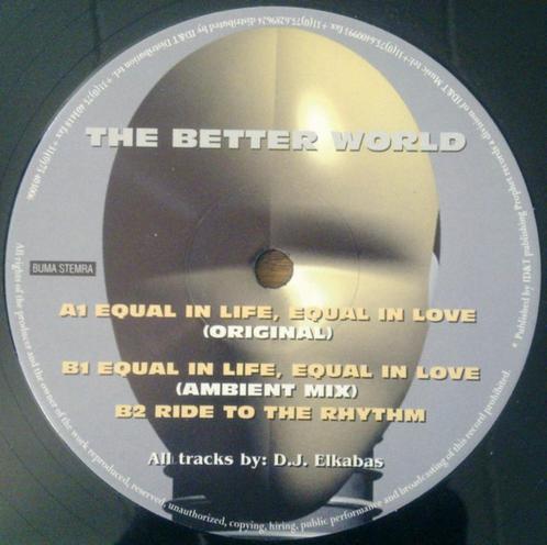 The Better World ‎– Equal In Life, Equal In Love, Cd's en Dvd's, Vinyl | Dance en House, Gebruikt, Dance Populair, 12 inch, Verzenden