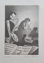 Exlibris / Ex libris B. Gozzo, saxofonist, violist en piano, Verzenden