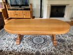 Eiken salontafel - ovaal - uitschuifblad, Ophalen, Eikenhout, 50 tot 100 cm, Zo goed als nieuw