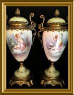 Twee prachtige handgeschilderde antieke vazen, Ophalen