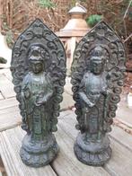 Set van 2 Antieke  Bronzen KwanYin Beelden gemerkt in de rug, Ophalen of Verzenden