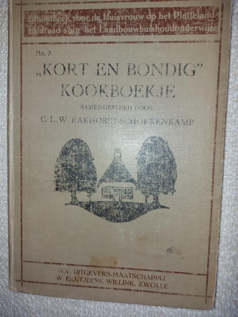 Kort en bondig kookboekje. 1939., Boeken, Kookboeken, Ophalen of Verzenden, Gelezen