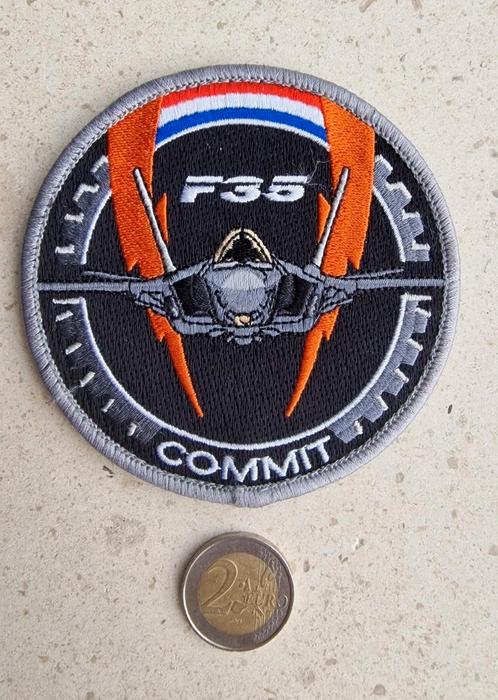 Embleem F35 COMMIT Koninlijke Defensie, Verzamelen, Militaria | Algemeen, Luchtmacht, Embleem of Badge, Nederland, Ophalen