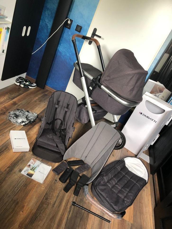 Dubatti One Kinderwagen | 2-in-1 | chrome/grijs/cognac, Kinderen en Baby's, Kinderwagens en Combinaties, Combiwagen, Overige merken
