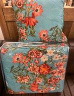 bedsprei sprei plaid deken flowers bloemen clayre&eef, Huis en Inrichting, Slaapkamer | Beddengoed, De giesel, Blauw, Tweepersoons