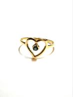 18k gouden ring met een saffier, ., Ophalen of Verzenden, Zo goed als nieuw, Met edelsteen