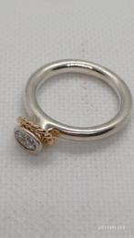Zilveren/gouden ring Pandora Ale 925 maat 58, 18 tot 19, Ophalen of Verzenden, Met edelsteen, Dame