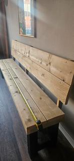 Houten eettafel/tuin bank 2 x, Ophalen, Hout