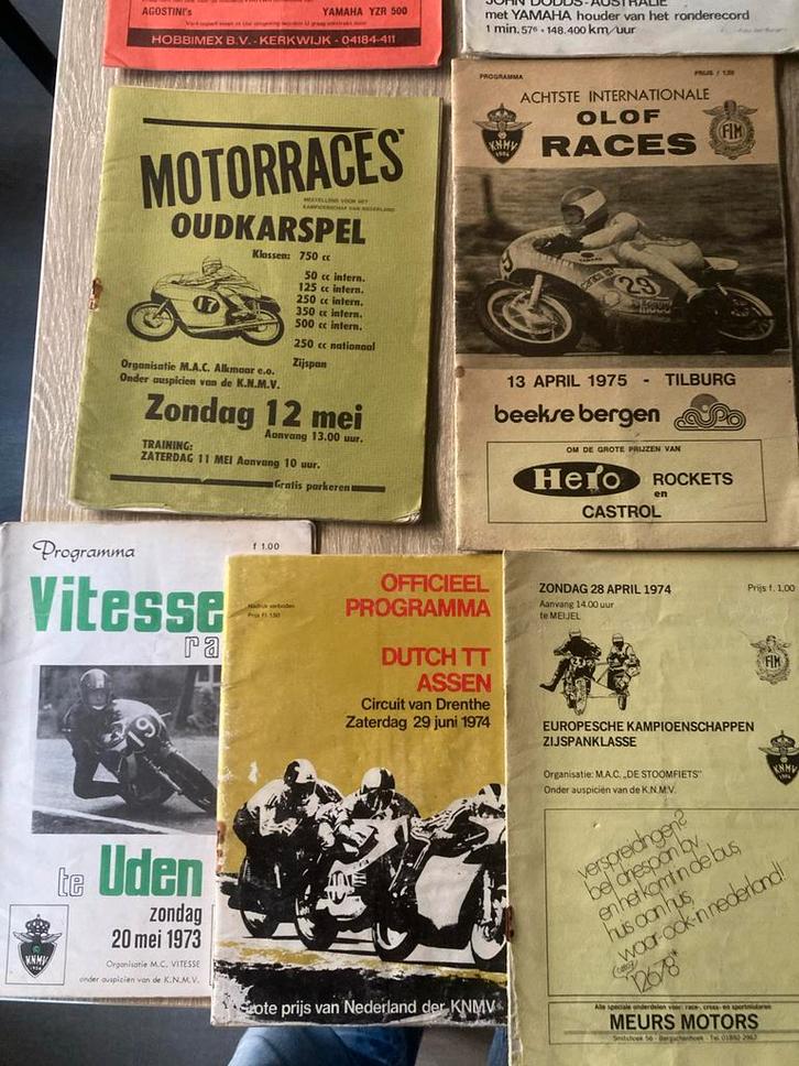 Programma Boekjes Jaren '70 - Motorraces, Boeken, Catalogussen en Folders, Gelezen, Folder, Ophalen of Verzenden