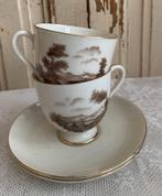 2x Brocante porseleinen kop en schotels / L Fürstenberg, Ophalen of Verzenden