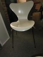 eetkamerstoelen design Fritz Hansen, Huis en Inrichting, Stoelen, Gebruikt, Wit, Vier, Metaal