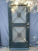 Donkergroene houten merbau voor en achterdeur, Doe-het-zelf en Verbouw, Deuren en Horren, Ophalen, Gebruikt, Buitendeur, 200 tot 215 cm