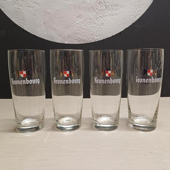 VINTAGE KRONENBOURG BIERGLAZEN, Verzamelen, Glas en Borrelglaasjes, Zo goed als nieuw, Overige typen, Ophalen of Verzenden