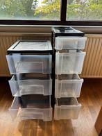 2 Verrijdbare Plastic Ladenkastjes, Ophalen, Gebruikt, Met lade(s), 25 tot 50 cm