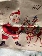 Retro kerstprint kerstman rendier kerstballen 2 kussenhoezen, Ophalen of Verzenden, Nieuw