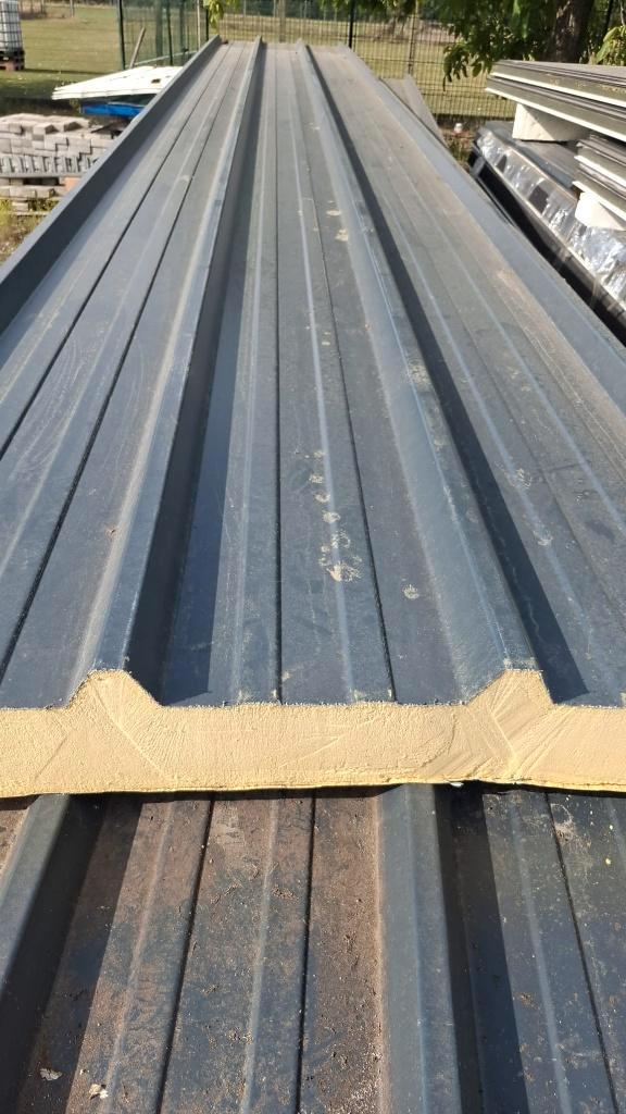 ca 26m² sandwich dakplaten 12cm dik antraciet, Doe-het-zelf en Verbouw, Platen en Panelen, Nieuw, Ophalen