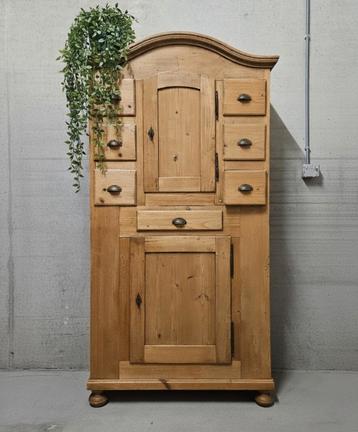 Antieke brocante grenen spekkast vintage meidenkast kast beschikbaar voor biedingen