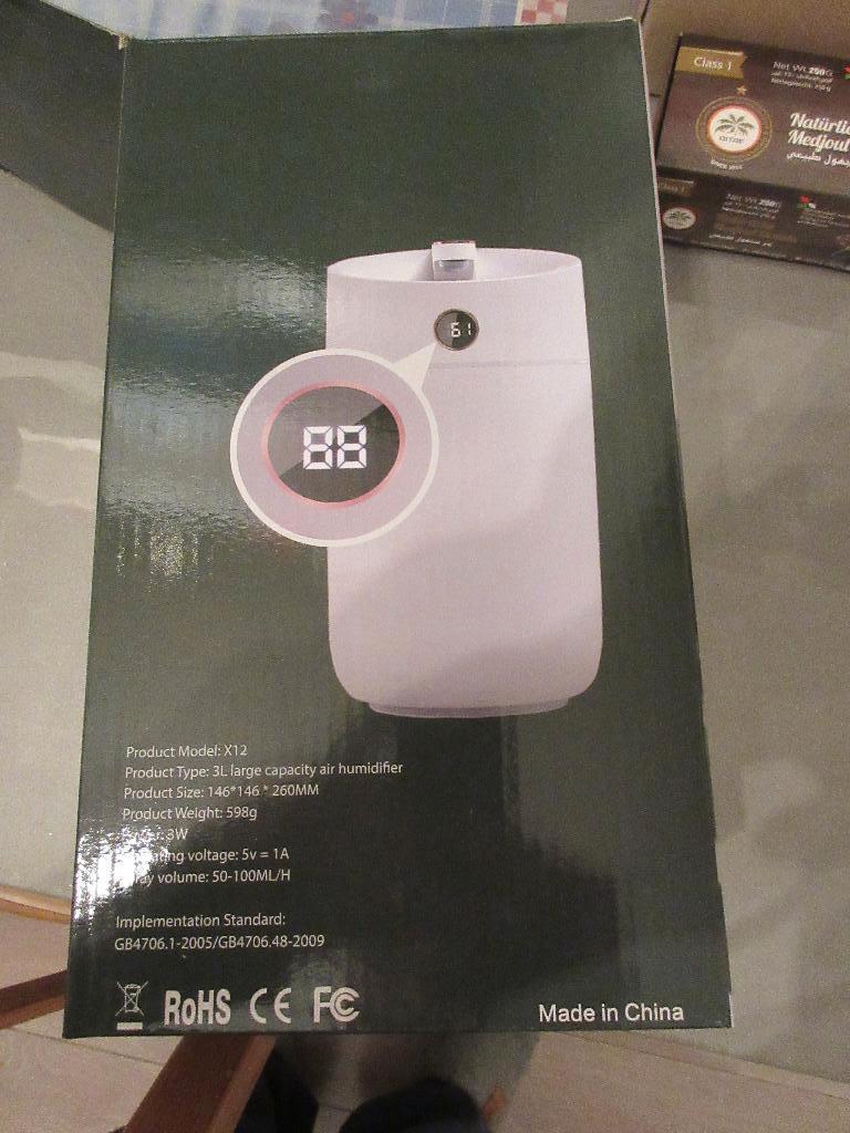 NIEUW! X12 3L Luchtbevochtiger. Humidifier .NU maar 12,50€, Ophalen of Verzenden, Nieuw, Luchtbevochtiger