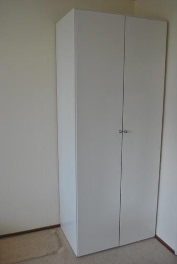 Kledingkast, wit, leg en hang, 223 bij 91,5 bij 60,5 cm