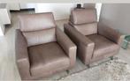 Fauteuils leer, Huis en Inrichting, Fauteuils, Ophalen, Zo goed als nieuw, 75 tot 100 cm, Leer