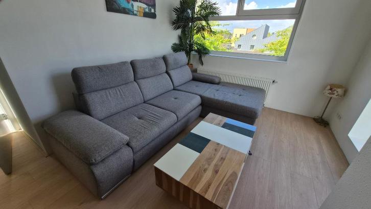 Lounge/slaapbank (combi), Huis en Inrichting, Banken | Complete zithoeken, Gebruikt, Stof, Ophalen