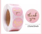 Sluitstickers thank you roze per 50 stickers, Ophalen of Verzenden, Zo goed als nieuw, Meerdere stickers