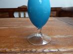 Vintage opaline vaasje in blauw, 25 cm., Antiek en Kunst, Ophalen of Verzenden