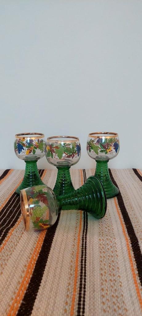 4 Vintage roemer Römer bacchus wijn glazen uniek, Verzamelen, Glas en Borrelglaasjes, Zo goed als nieuw, Overige typen, Ophalen of Verzenden