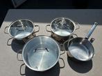 Masterchef pannenset 4 delig ( 4 jaar oud), Ophalen of Verzenden, Zo goed als nieuw, Rvs, Pannenset