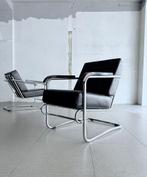 2x Vintage LOUNGE CHAIR BY ENRICO PRAMPOLINI FOR COVA MILANO, Ophalen, -, -, Leer