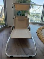 2 Nieuwe Strandstoelen met Zonneluifel & Trolley Functie, Tuin en Terras, Ophalen, Nieuw, Aluminium, Inklapbaar