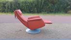 Relax fauteuil cognac kleurig draaibaar, handmatig, Huis en Inrichting, Fauteuils, Ophalen, Gebruikt, 75 tot 100 cm, 50 tot 75 cm