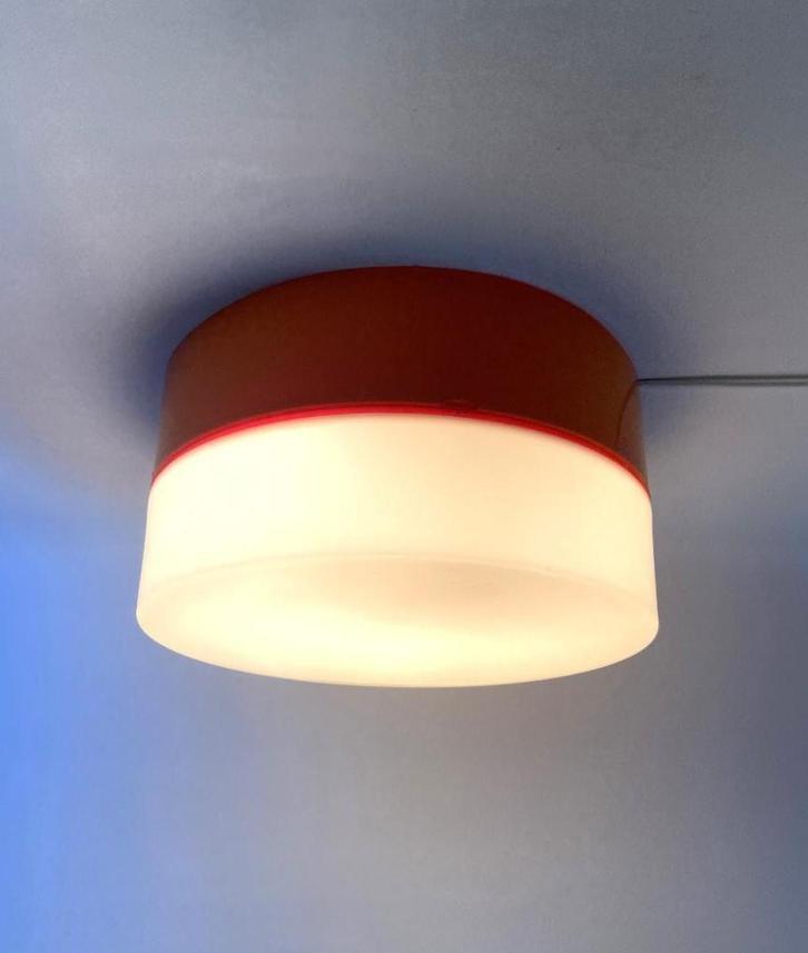 plafondlamp Novalux Jaren '70 vintage, Huis en Inrichting, Lampen | Plafondlampen, Gebruikt, Kunststof, Metaal, Ophalen of Verzenden