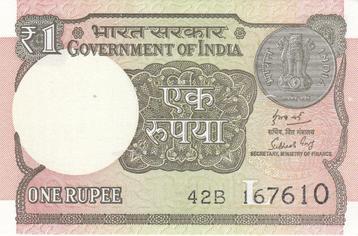 India bankbiljet 1 Rupee 2018 Coin with Lion UNC beschikbaar voor biedingen