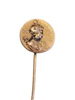 14 Karaat gouden printemps speld met 3 diamantjes., Sieraden, Tassen en Uiterlijk, Broches, Minder dan 4 cm, Ophalen of Verzenden