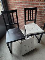 2 zwarte stoelen eettafelstoelen, Ikea Stefan, met kussens., Twee, Zo goed als nieuw, Zwart, Ophalen