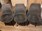 3x grijze, velvet eetkamerstoel, Ophalen, Gebruikt, Drie, Modern