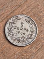 Zilveren 5 Cent 1869 Willem III - Ongereinigd, Postzegels en Munten, Munten | Nederland, Koning Willem III, Verzenden, Zilver