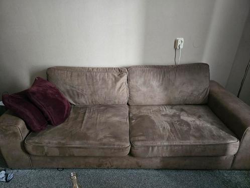 Taupe 3 zits bank, Huis en Inrichting, Banken | Bankstellen, Gebruikt, Ophalen